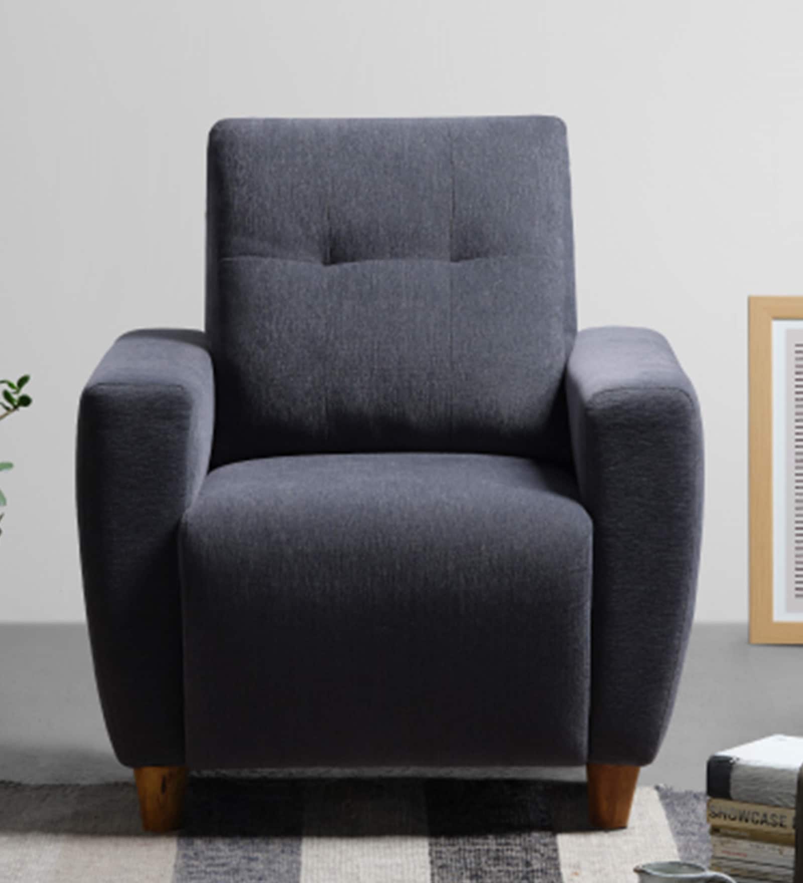 Yolo Fabric 1 Seater Sofa in Sesame Grey Colour Yolo Fabric 1 Seater Sofa in Sesame Grey Colour