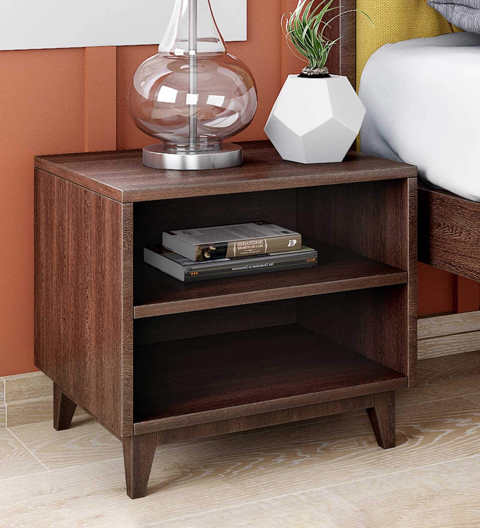 Pure York Bed Side Table In Brown Finish