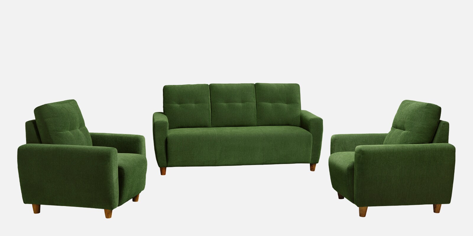 Yolo Fabric Sofa Set in Avocado Green Colour with (3+1+1) Combination