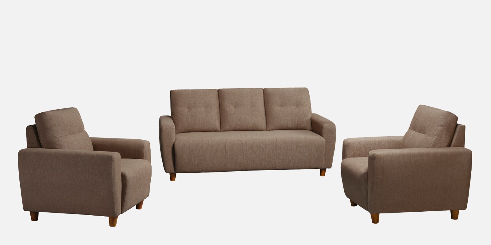 Yolo 3+1+1 Seater Sofa Set In Coco Brown Colour