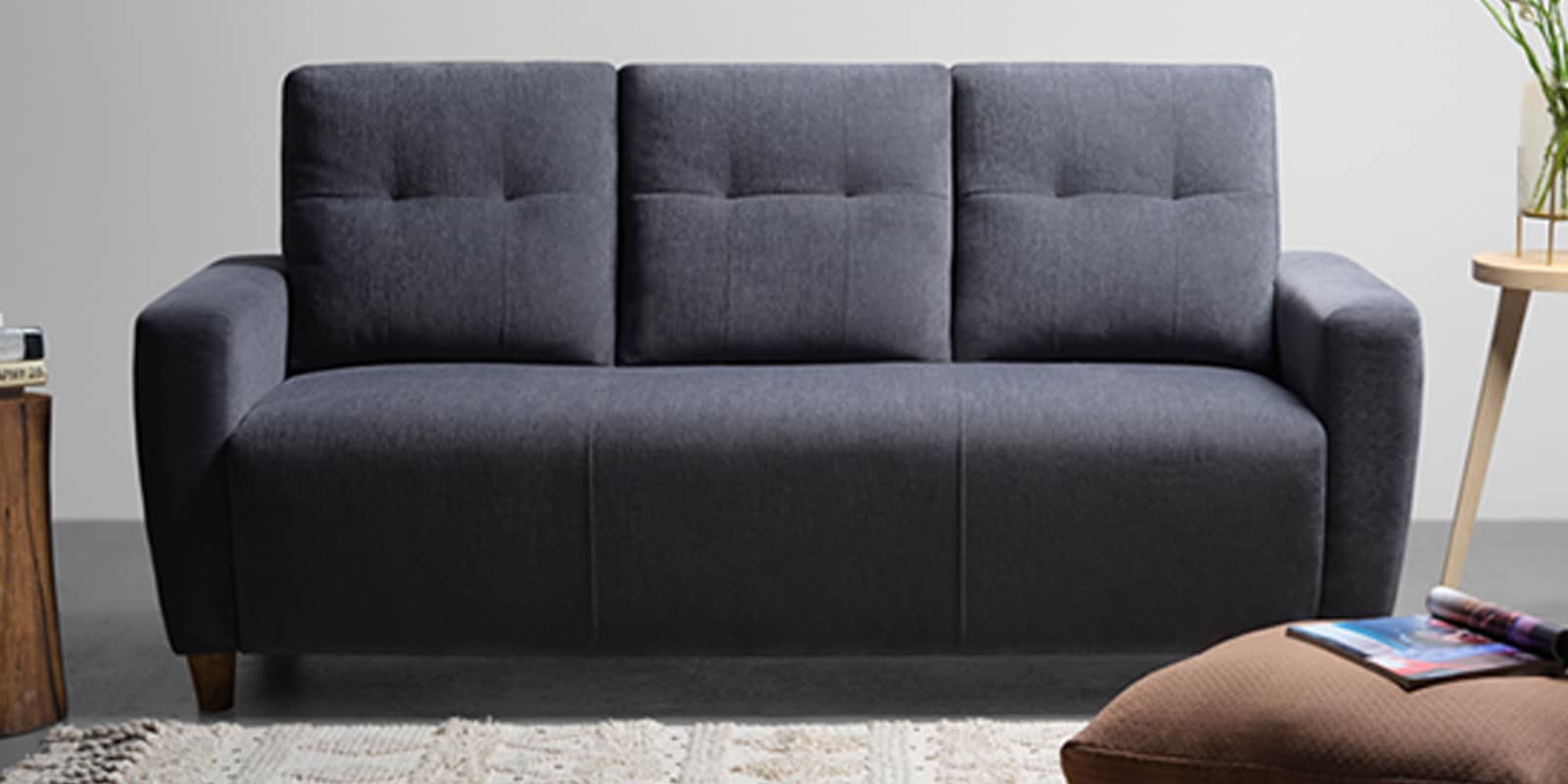 Yolo Fabric 3 Seater Sofa in Sesame Grey Colour