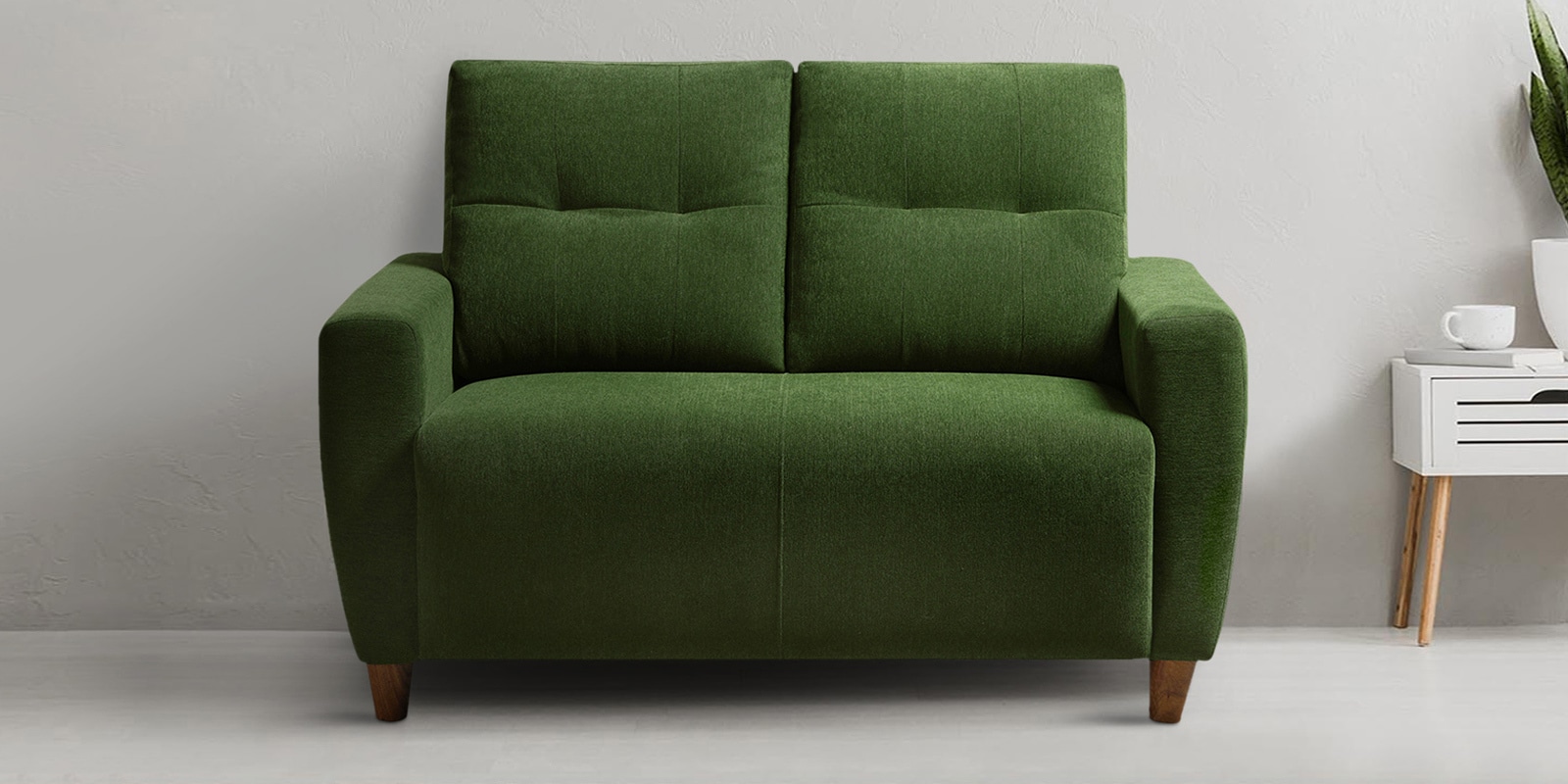 Yolo Fabric 2 Seater Sofa in Avocado Green Colour Yolo Fabric 2 Seater Sofa in Avocado Green Colour