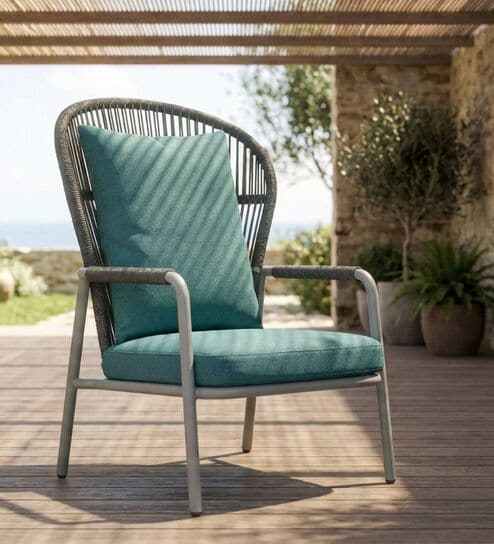 Yogi Wicker Outdoor Relax Chair In Wild Mushroom Colour