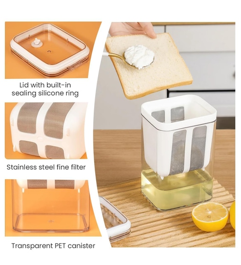 Yogurt Filter Strainer with Fine Mesh Bag & Lid