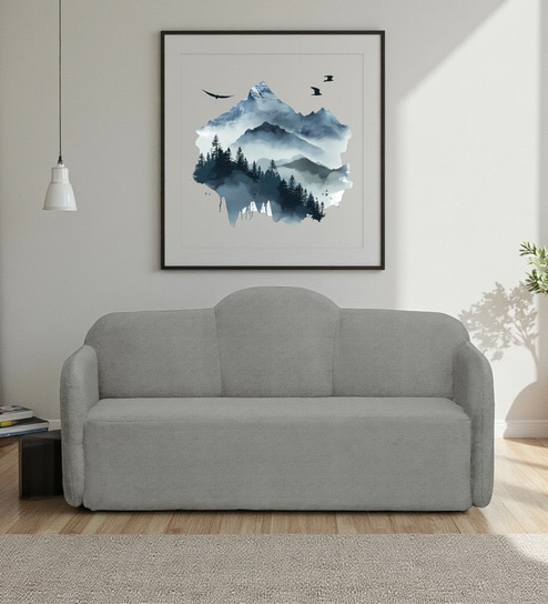 Yolanda  Boucle Fabric 3 Seater Sofa in  Grey Colour