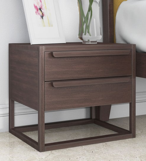 Pure York Bed Side Table In Brown Finish