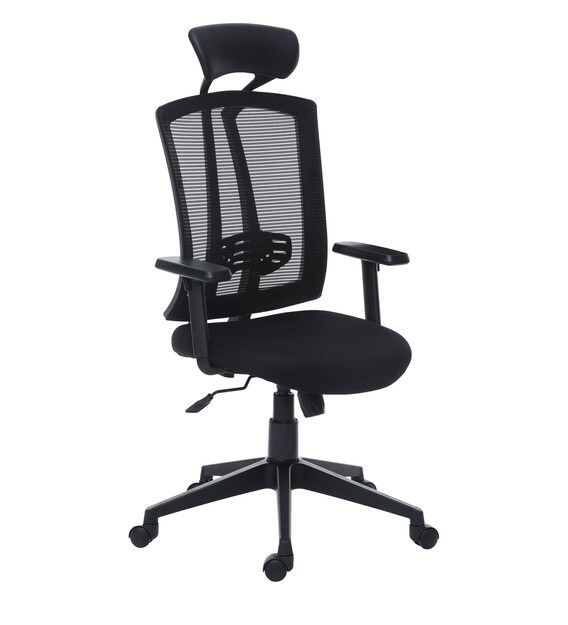 Buy Yoshi Ergonomic Chair in Black Colour Mintwud By Pepperfry Online