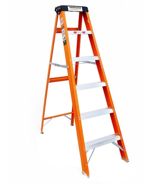 Buy 6 Steps 5.4 ft Fibre-Reinforced Plastic Step Ladder by Youngman ...