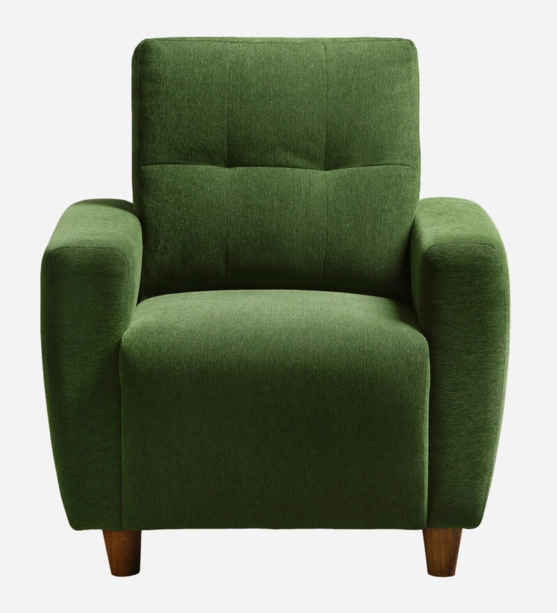 Buy Yolo Fabric 1 Seater Sofa in Avocado Green Colour by Sleepyhead
