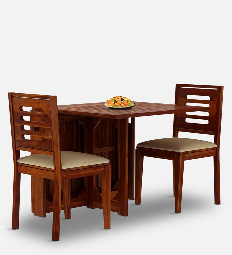 Buy Yorland 2 Seater Dining Table Set in Teak Colour by Casafurnish