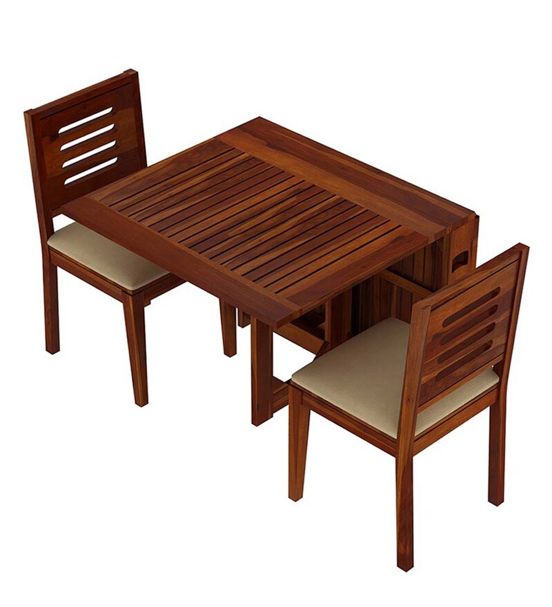 Buy Yorland 2 Seater Dining Table Set in Teak Colour by Casafurnish Online 2 Seater Dining