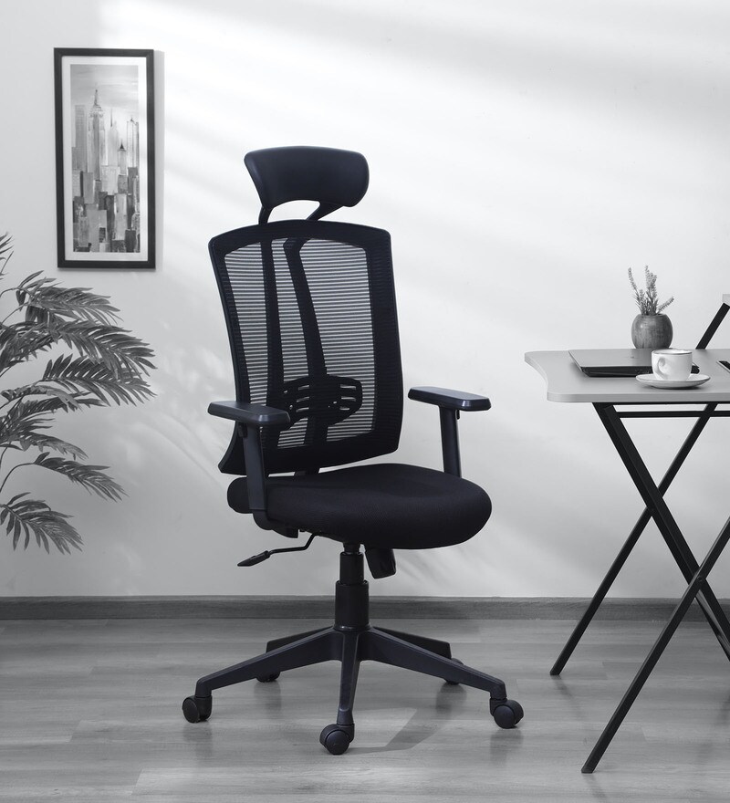 Buy Yoshi Ergonomic Chair in Black Colour Mintwud by Pepperfry Online