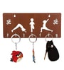 Yoga Brown Engineered Wood 7 Hooks Key Holder