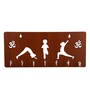 Yoga Brown Engineered Wood 7 Hooks Key Holder