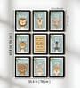 Kids Jungle Animal Wall Art Framed Set of 9