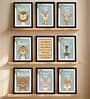 Kids Jungle Animal Wall Art Framed Set of 9