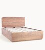 Yoho King Size Bed With Hydraulic Storage In Natural Finish