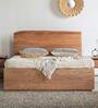 Yoho Queen Size Bed With Hydraulic Storage In Natural Finish