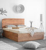 Yoho Queen Size Bed With Hydraulic Storage In Natural Finish