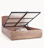 Yoho Queen Size Bed With Hydraulic Storage In Natural Finish