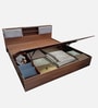 Yokohama King Size Bed In Planked Walnut Finish With Hydraulic Storage & Upholstered Headboard Storage Yokohama King Size Bed In Planked Walnut Finish With Hydraulic Storage & Upholstered Headboard Storage