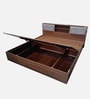 Yokohama King Size Bed In Planked Walnut Finish With Hydraulic Storage & Upholstered Headboard Storage Yokohama King Size Bed In Planked Walnut Finish With Hydraulic Storage & Upholstered Headboard Storage