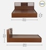 Yokohama King size Bed in Planked Walnut Finish with Hydraulic Storage & Upholstered Headboard Storage