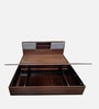 Yokohama King Size Bed In Planked Walnut Finish With Hydraulic Storage & Upholstered Headboard Storage Yokohama King Size Bed In Planked Walnut Finish With Hydraulic Storage & Upholstered Headboard Storage