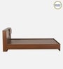 Yokohama King size Bed in Planked Walnut Finish with Upholstered Headboard Storage