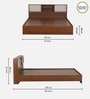 Yokohama King size Bed in Planked Walnut Finish with Upholstered Headboard Storage