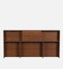 Yokohama King size Bed in Planked Walnut Finish with Upholstered Headboard Storage