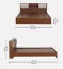 Yokohama King size Bed in Planked Walnut Finish with Upholstered Headboard Storage