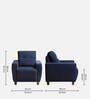Yolo Fabric 1 Seater Sofa in Berry Blue Colour