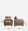 Yolo Fabric 1 Seater Sofa in Coco Brown Colour