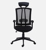 Yoshi Breathable Mesh Ergonomic Chair in Black Colour with Headrest