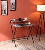 Yoshie Metal Foldable Study Table in Grey Finish