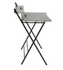Yoshie Metal Foldable Study Table in Grey Finish