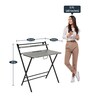 Yoshie Metal Foldable Study Table in Grey Finish