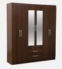 Yoshihisa 4+ Door Wardrobe in Regato Walnut Finish with Mirror