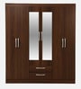 Yoshihisa 4+ Door Wardrobe in Regato Walnut Finish with Mirror