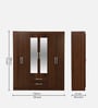 Yoshihisa 4+ Door Wardrobe in Regato Walnut Finish with Mirror