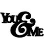 You & Me Black MDF Wall Art