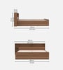 Yovalty King Size Bed in Leon Teak Finish with Bedside Table & Box storage