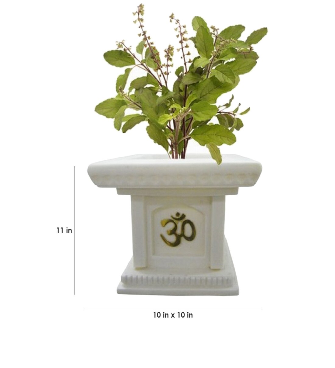 Buy White Polymer Tulsi Planter by Yuccabe Italia Online Floor