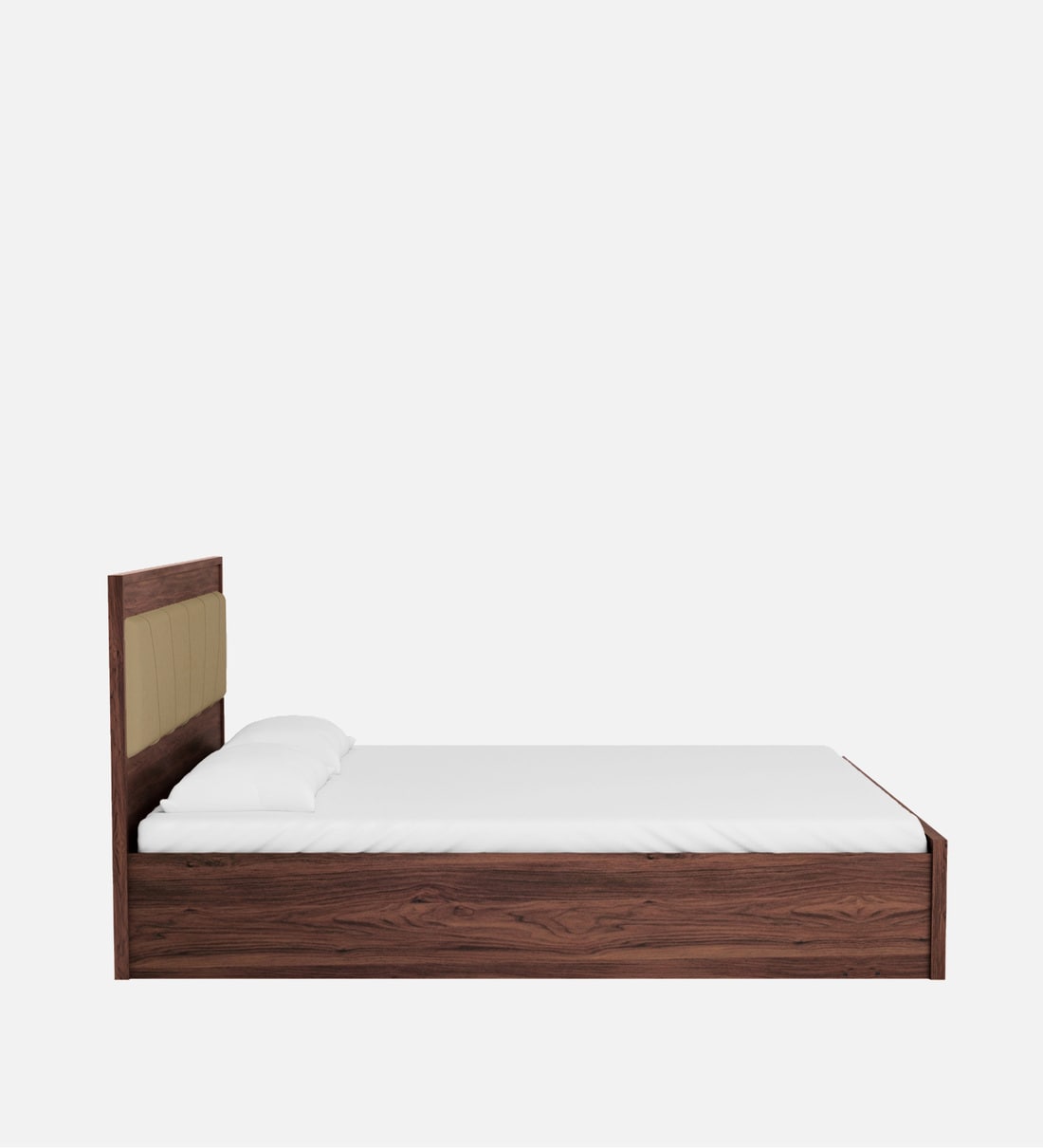 Buy Yuko Upholstered Queen Size Bed in Columbia Walnut Finish with