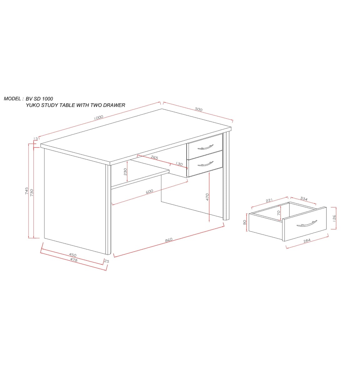 Buy Yuko Writing Table in Columbia Walnut Finish By Mintwud Online Modern Writing Tables