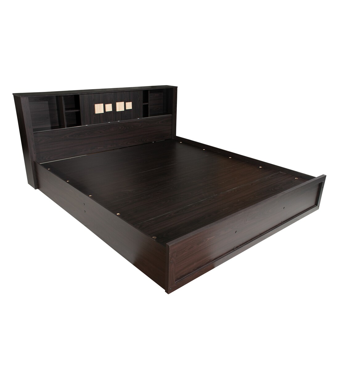 Buy Yuuta King Size Bed With Storage In Wenge Finish By Mintwud Online
