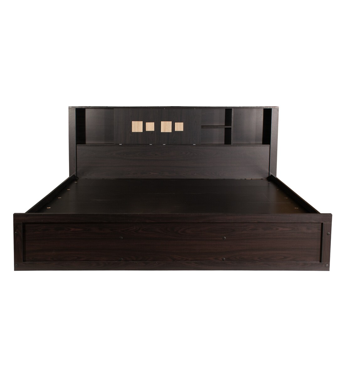 Buy Yuuta King Size Bed With Storage In Wenge Finish By Mintwud Online