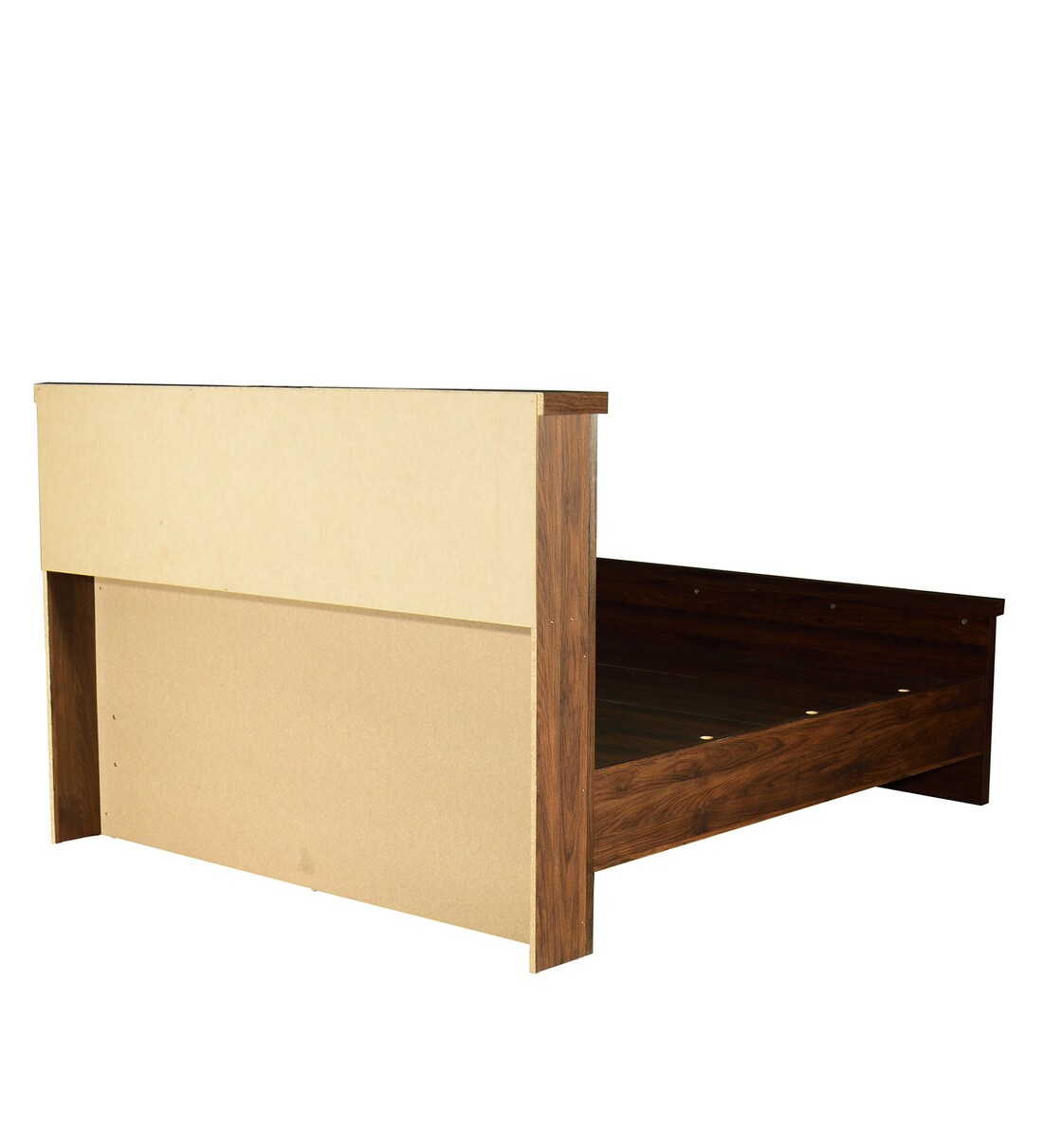 Buy Yuuto Queen Size Bed With Headboard Storage In Walnut Finish By