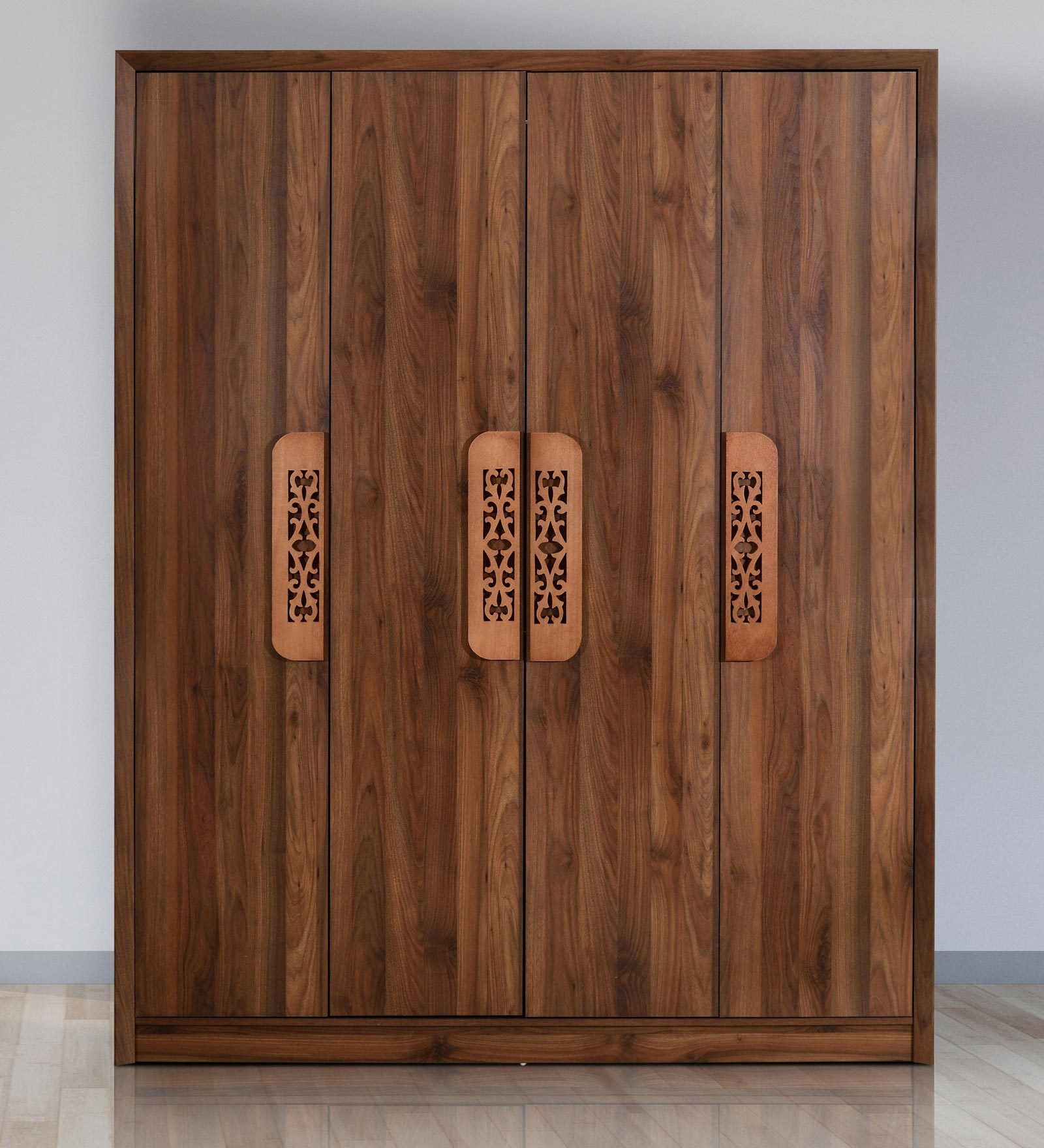 Yukashi 4 Door Wardrobe in Columbia Walnut Finish